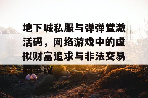 地下城私服与弹弹堂激活码，网络游戏中的虚拟财富追求与非法交易的争议