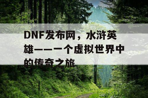 DNF发布网，水浒英雄——一个虚拟世界中的传奇之旅