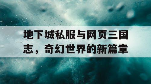 地下城私服与网页三国志，奇幻世界的新篇章