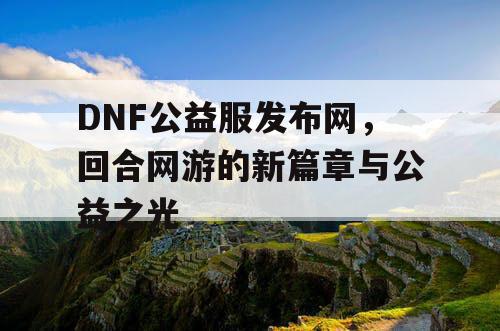 DNF公益服发布网，回合网游的新篇章与公益之光