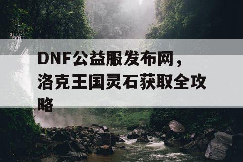 DNF公益服发布网，洛克王国灵石获取全攻略