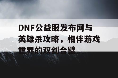 DNF公益服发布网与英雄杀攻略，相伴游戏世界的双剑合璧