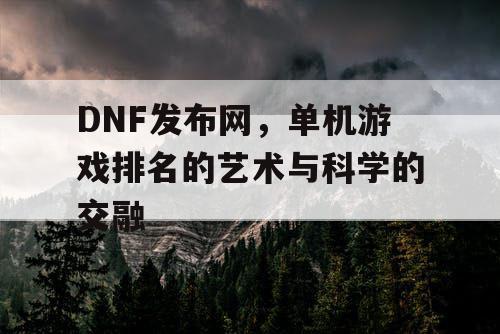 DNF发布网，单机游戏排名的艺术与科学的交融